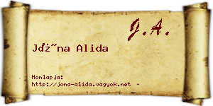 Jóna Alida névjegykártya